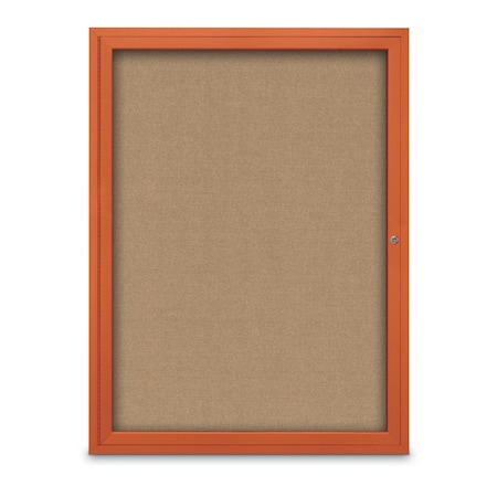 United Visual Products Slim Enclosed Corkboard, 18"x24", Bronze Alum Frame/Surf UVEB1824-BRONZE-SURF